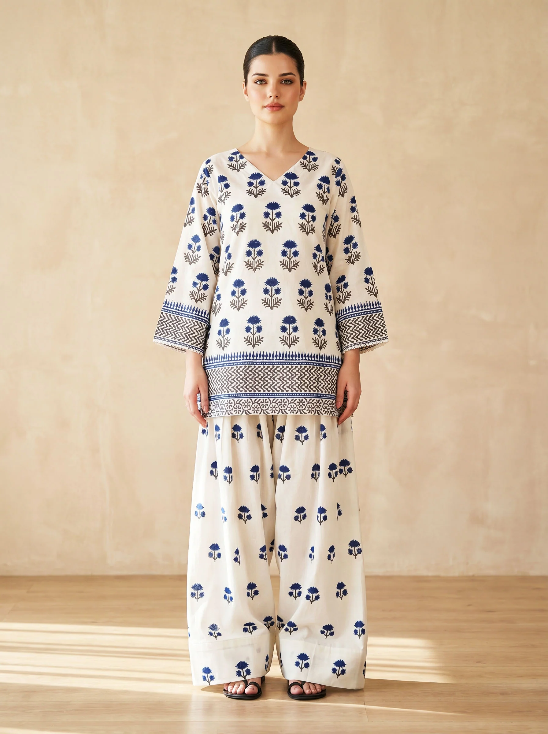 Indigo Bloom Farsi Cotton Set