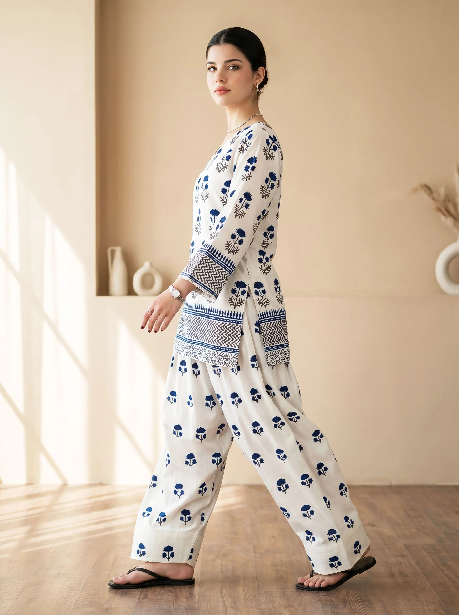 Indigo Bloom Farsi Cotton Set