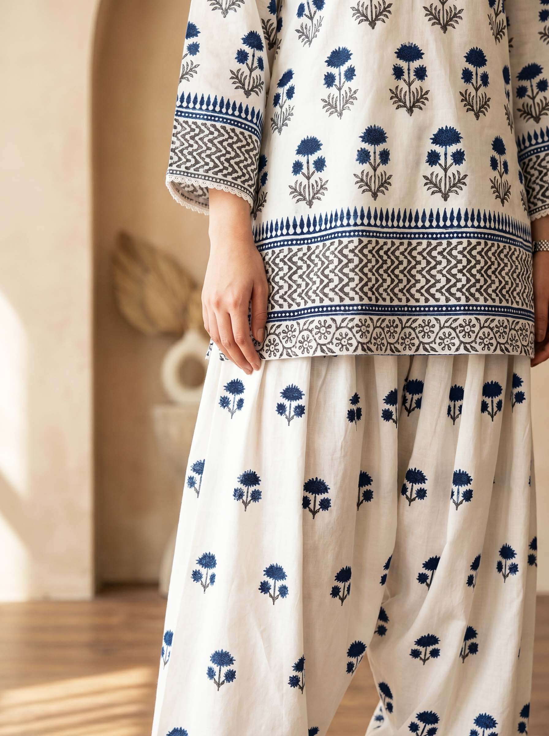 Indigo Bloom Farsi Cotton Set