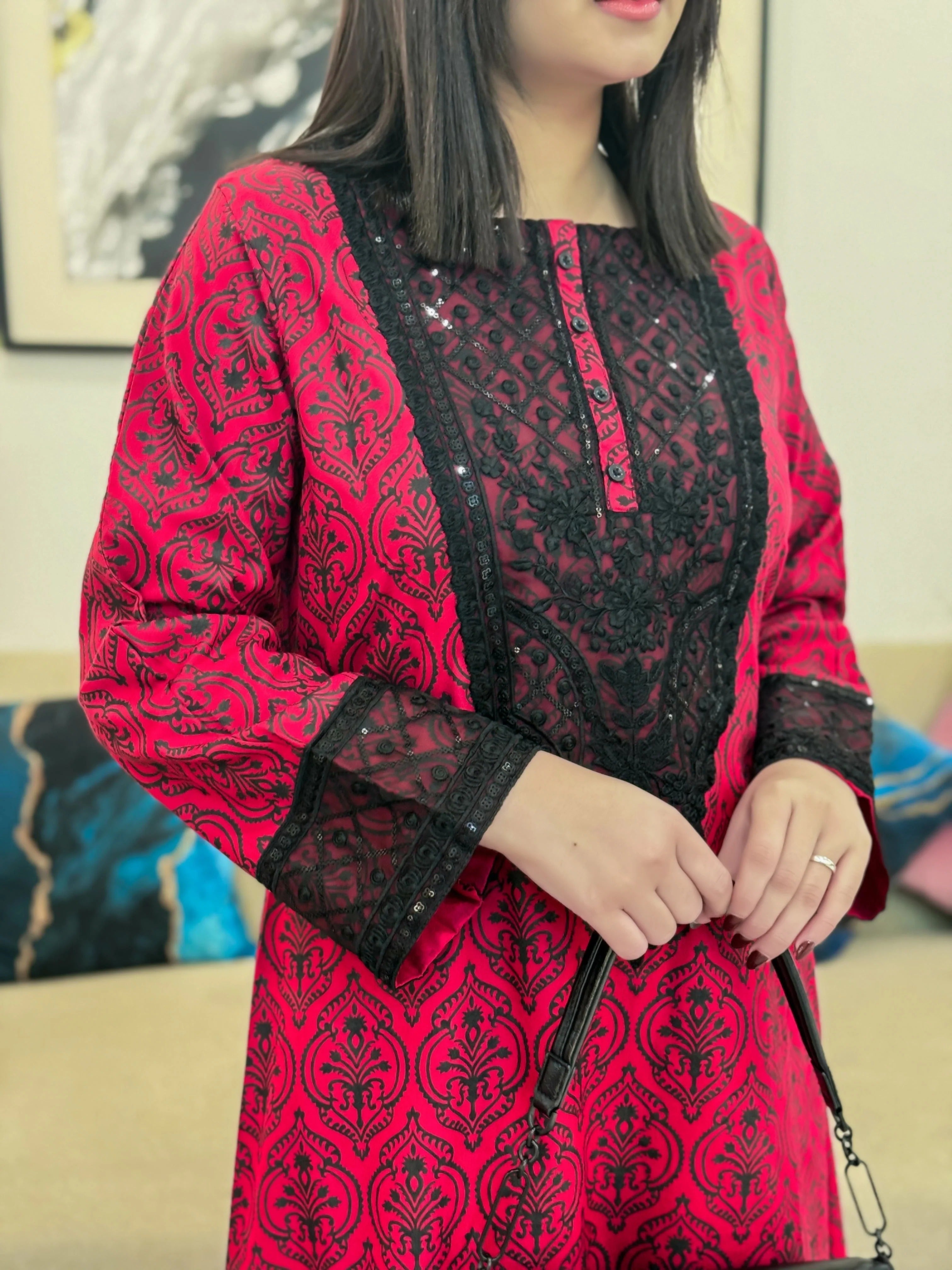 Pink Rose| Premium printed Pret-2pc